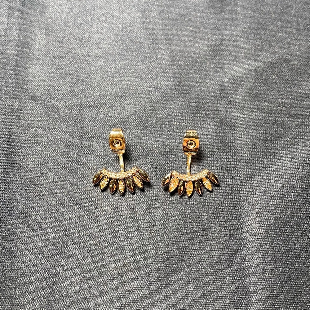 LC Lauren Conrad rose gold tone earring jackets.